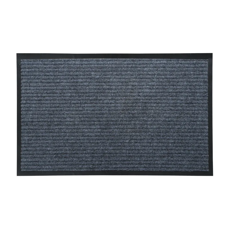 Modern Simple Entrance Mat Double Stripe Pure Color Absorbent Home Use PVC op Front Door Carpet Fiber Rectangular ape