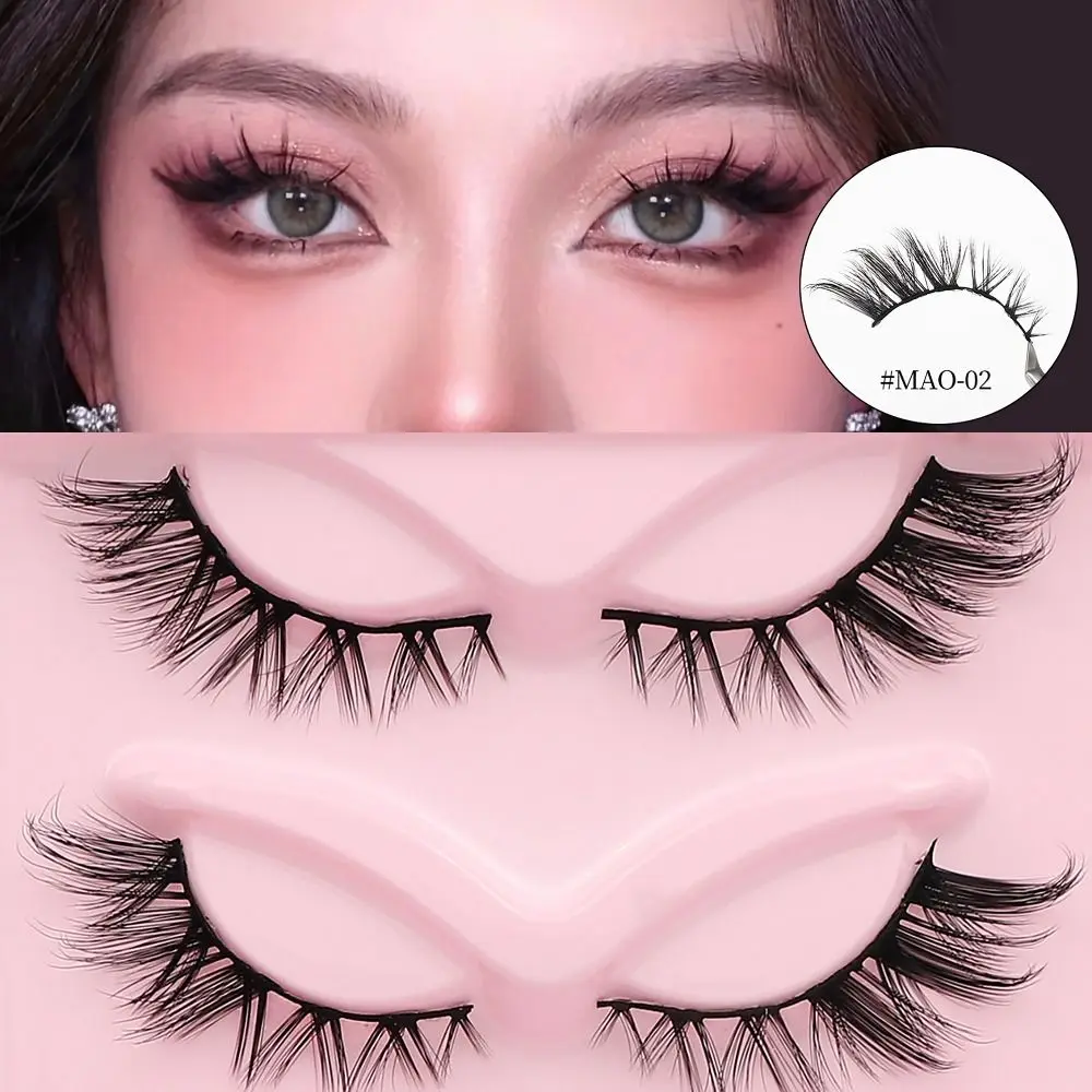 

5 pairs 3D Natural Look Full Strip Lashes Dense Curl Long Eye Tail Winged Lashes Wispy Eye Makeup False Eyelashes Women Beauty