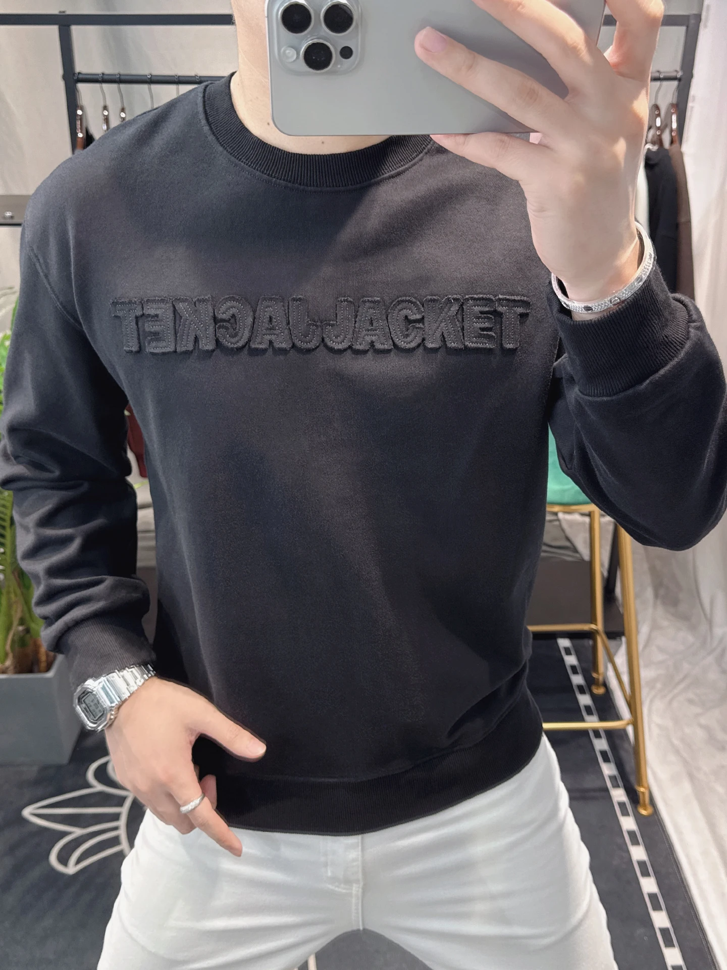 

Хлопковая толстовка с длинным рукавом и круглым вырезом, с вышитыми надписями, базовый слой, повседневный удобный топ для весны и осени