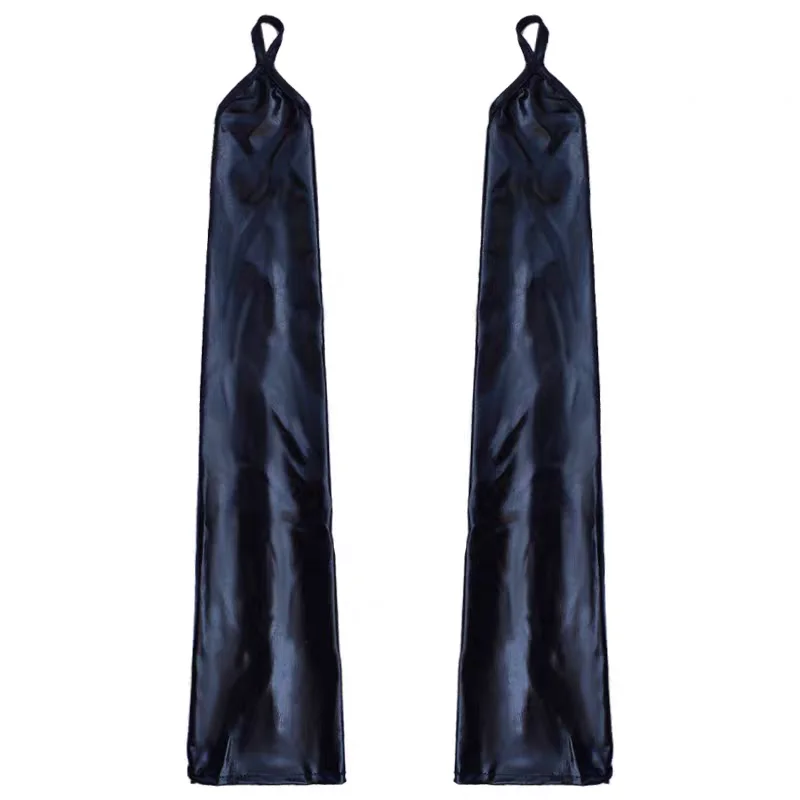 48 سنتيمتر الأسود أصابع ورنيش الجلود هوك إصبع قفازات طويلة المرأة مثير تأثيري مرحلة الأداء ملهى ليلي القطب الرقص القفازات