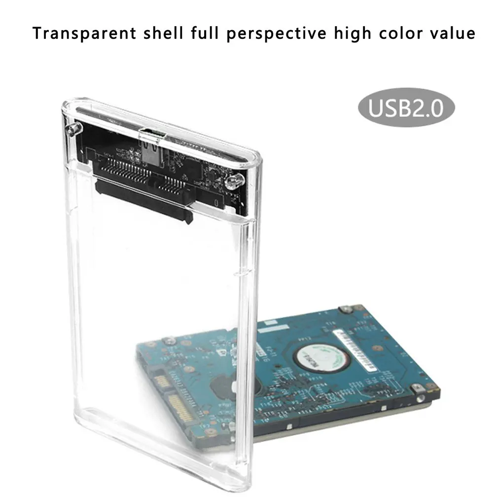 Hot HDD Case USB3.0 2.0 Hard Drive Case External 2.5'' Enclosure for Disk Case Box Transparent External Hard Disk Box Wholesale