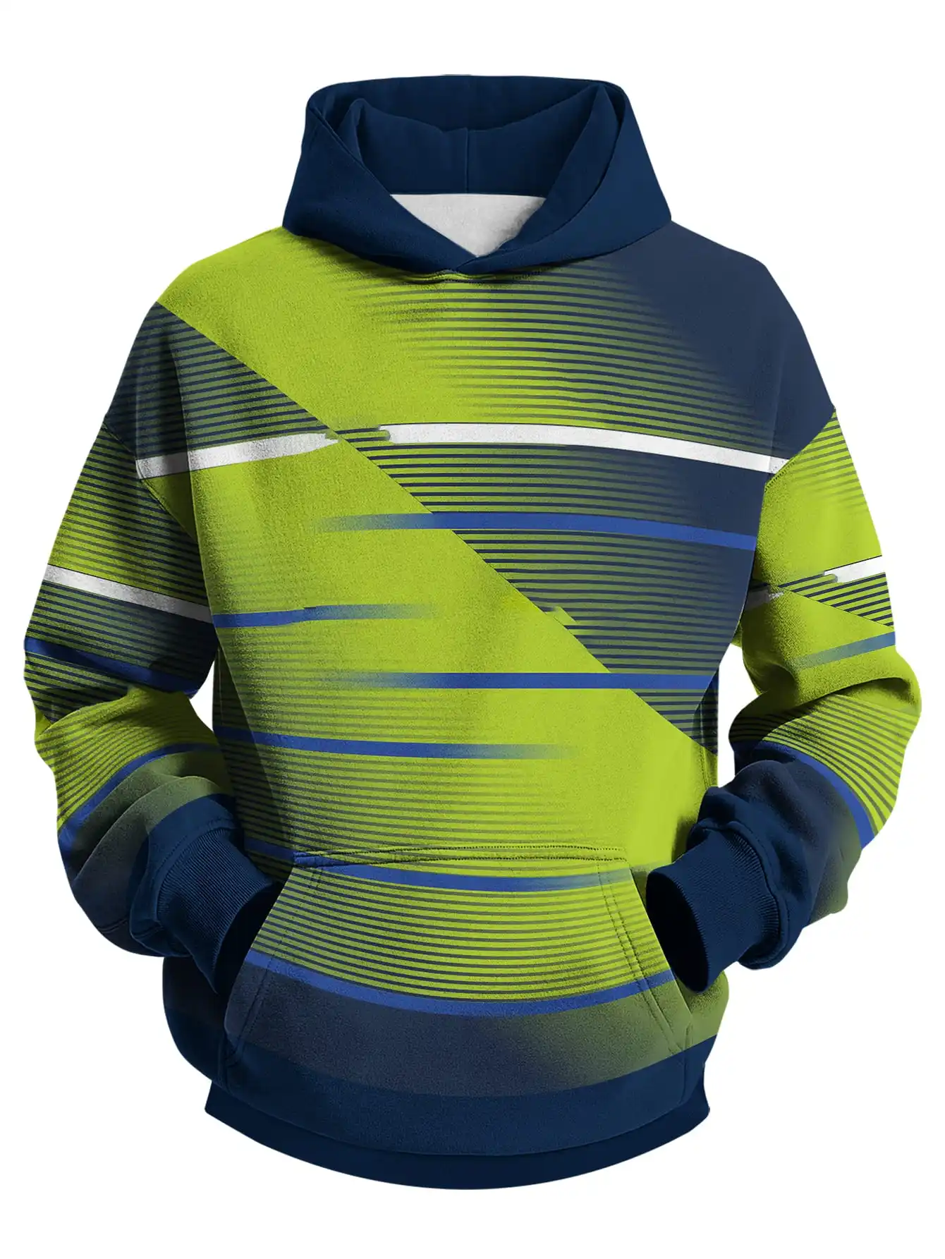 

Толстовка с капюшоном и 3D-принтом, желто-зеленая, с градиентным узором, повседневный пуловер с капюшоном в уличном стиле, топ