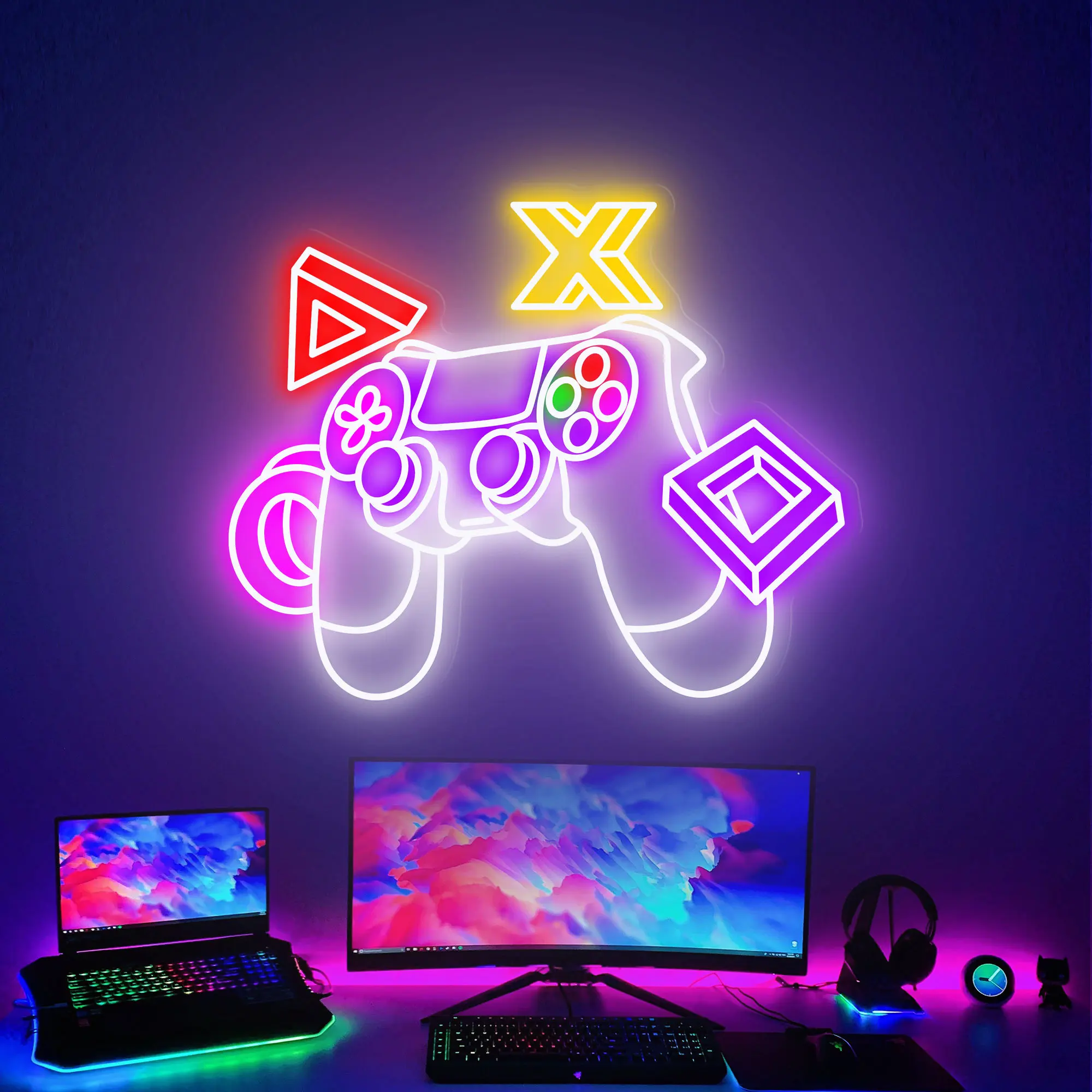 Imagem -04 - Game Controller Neon Sign Custom Led Light Gaming Room Decor Bar Sinais de Néon Logotipo do Negócio Decoração da Parede