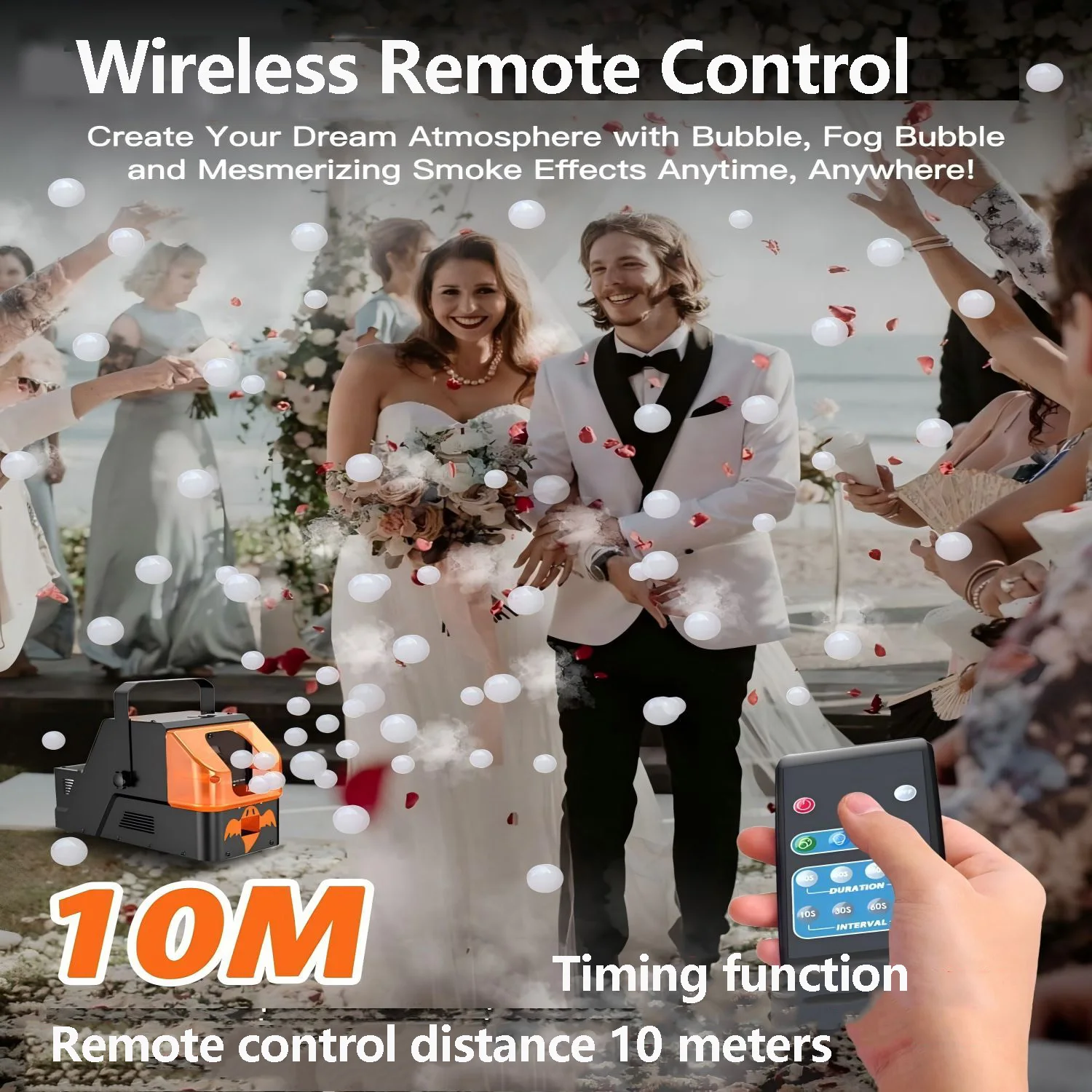 450W Smoke Bubble Machine New Wireless Remote Control DJ Wedding Stage Performance Birthday Party Dedicated