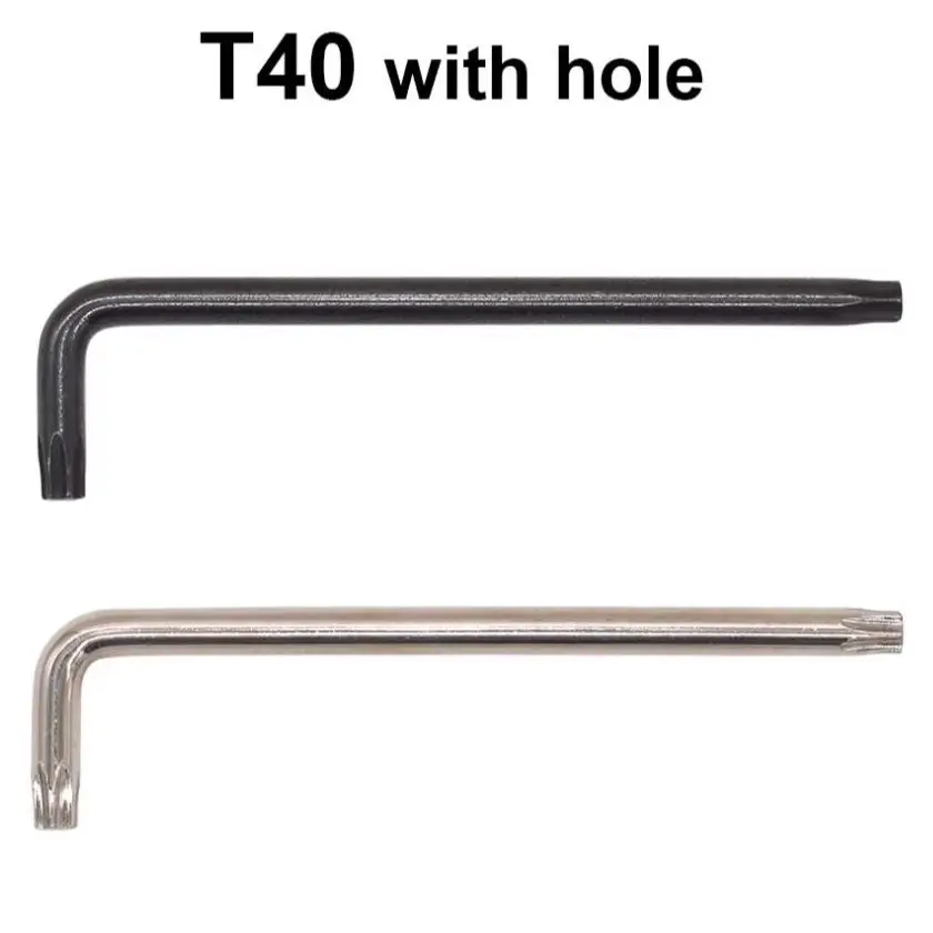7x32x125 for M8 Screw Driver Black / Silver 7.0 mm Torx T40 L Key With Hole CR-V Steel Screwdriver 500pcs/lot