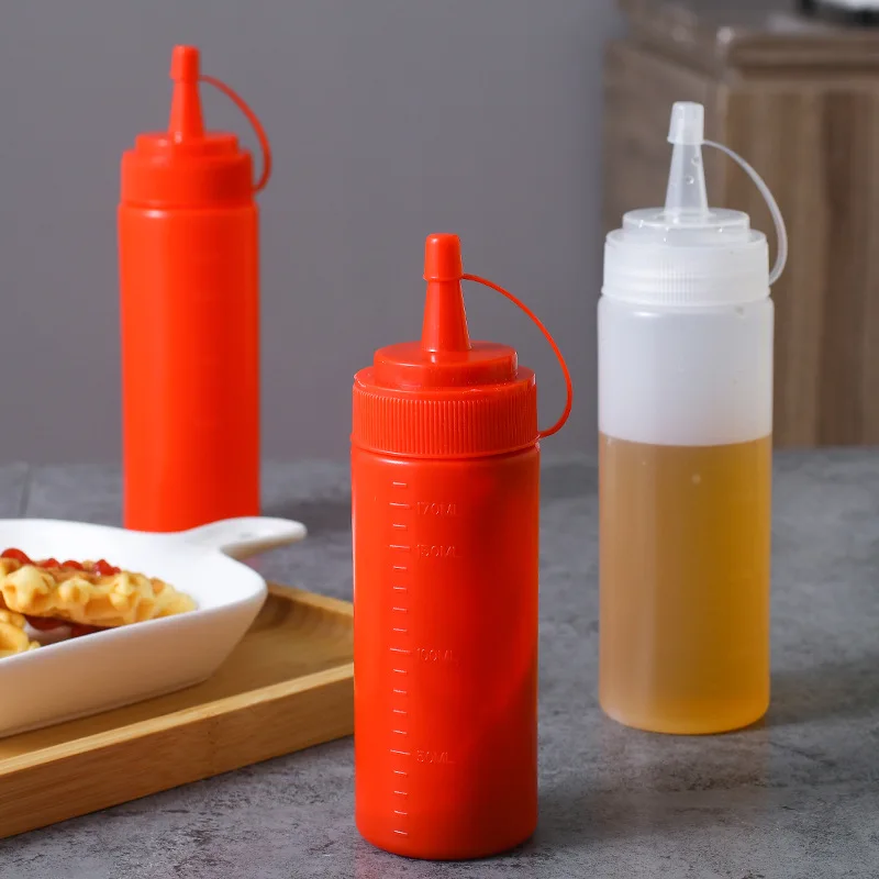 FAIS DU Sauce Bottle Olive Oil Dispenser Squeeze Sauce Bottle Tomato Salad Sauce Plastic Seasoning Bottle Kitchen Gadget