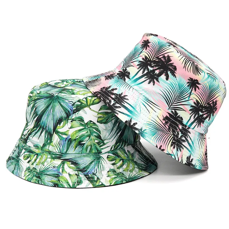 2022 Cotton Print Two Sides Wear Bucket Hat Fisherman Hat Outdoor Travel Sun Cap For Men And Women 141