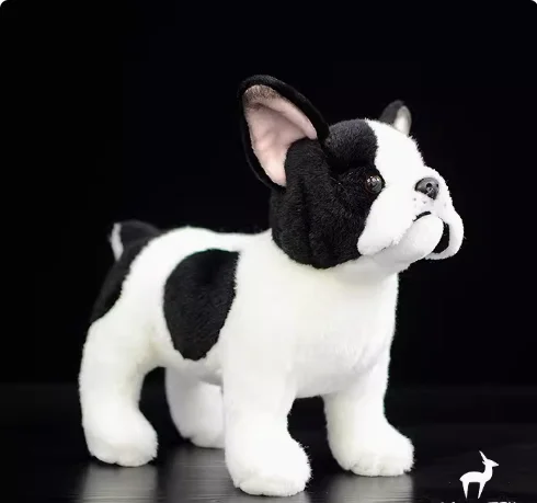 

Cute dog doll simulation French bulldog doll standing dog plush toy 26CM