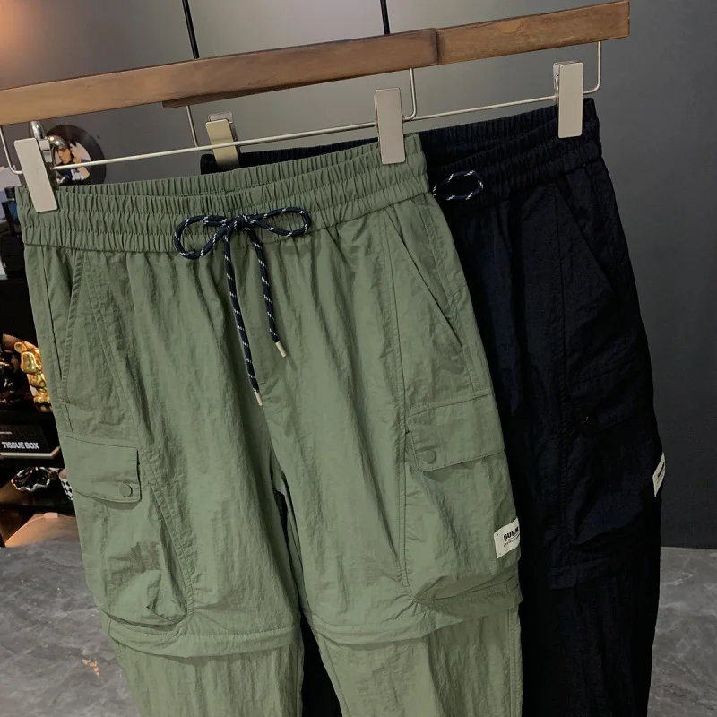 

Summer Thin Detachable Two-Way Cargo Pants Men Trendy Versatile Quick-Dry Loose Comfortable Cool Casual Pants