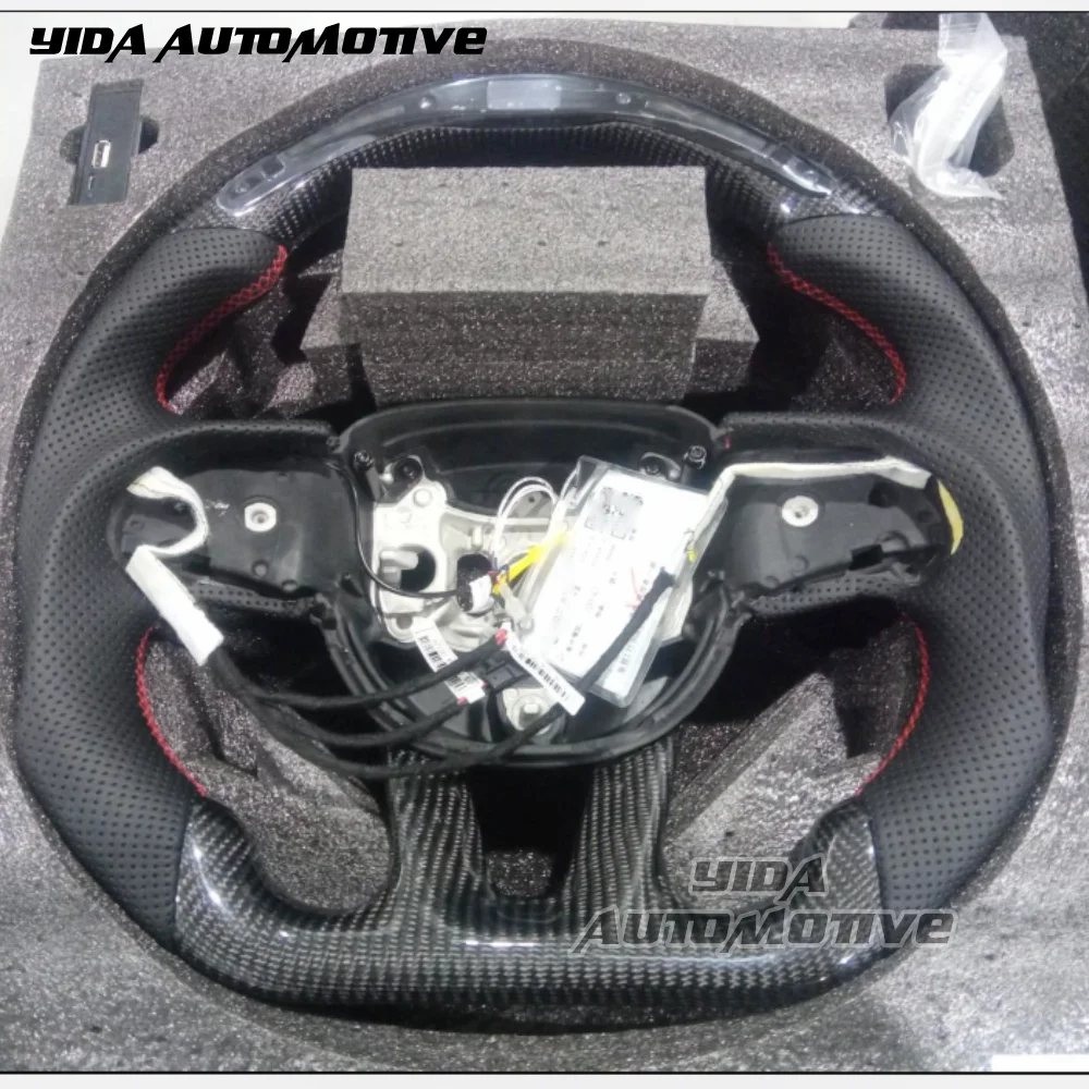 

Customized Steering Wheel Fit for Dodge Challenger Charger Srt Exhaust 2015-2020 LED RPM Heated Carbon Fiber Steering Wheel
