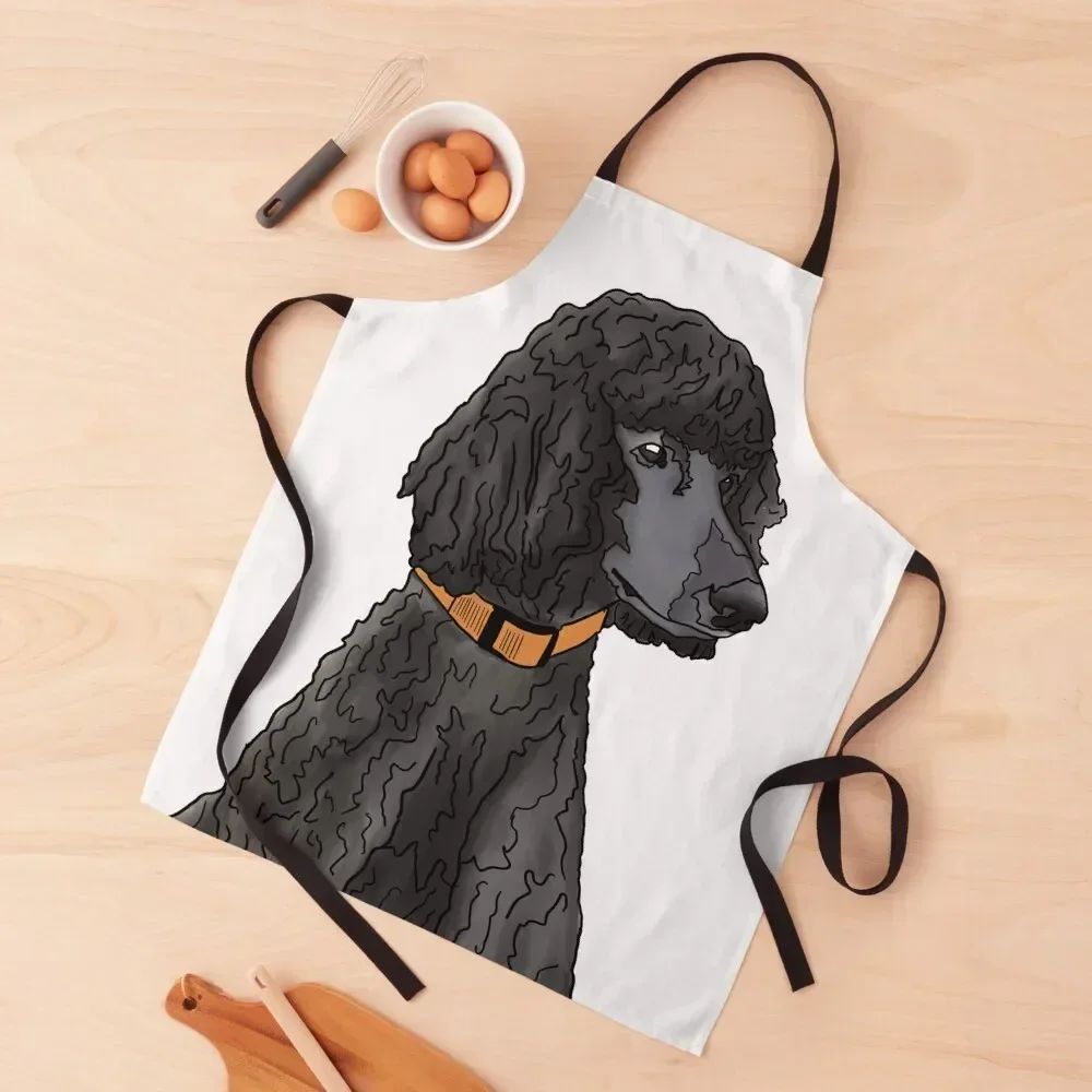 

Misza the Black Standard Poodle Apron Waterproof Kitchen Woman kindergarten teacher Household Items Useful Kitchens Men Apron