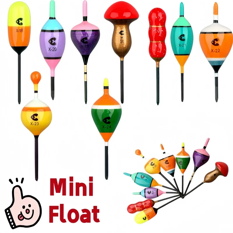 9 Estilos de Boia de Micro-Pesca com Acabamento Super Fino para Pesca em Água Doce, Pesca Marítima, Pesca em Rocha, Acessório de Pesca no Gelo