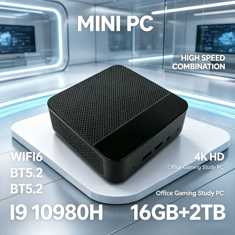 I9 10980HK Mini Desktop PC 16GB+2TB Large Storage WIFI 6 Bluetooth 5.2 4K Output Portable Mini PC For Business Office Windows 11