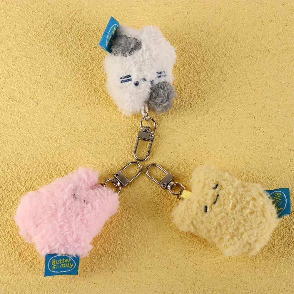 PP Cotton Butter Rabbit Cut Plush Keychain Butter Family Plush Cartoon Butter Cookie Plush Keyring Funny Stuffed