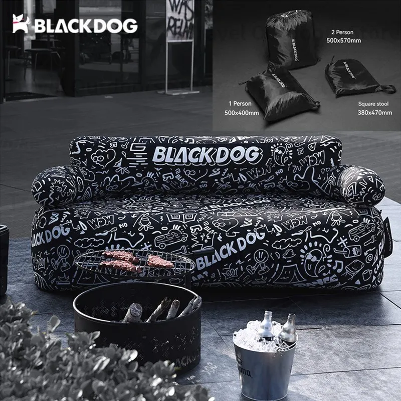 Naturehike BLACKDOG Outdoor Inflatable Sofa Leisure Folding Portable Square Stool Fashion Graffiti Pattern Lazy Home Air Sofa