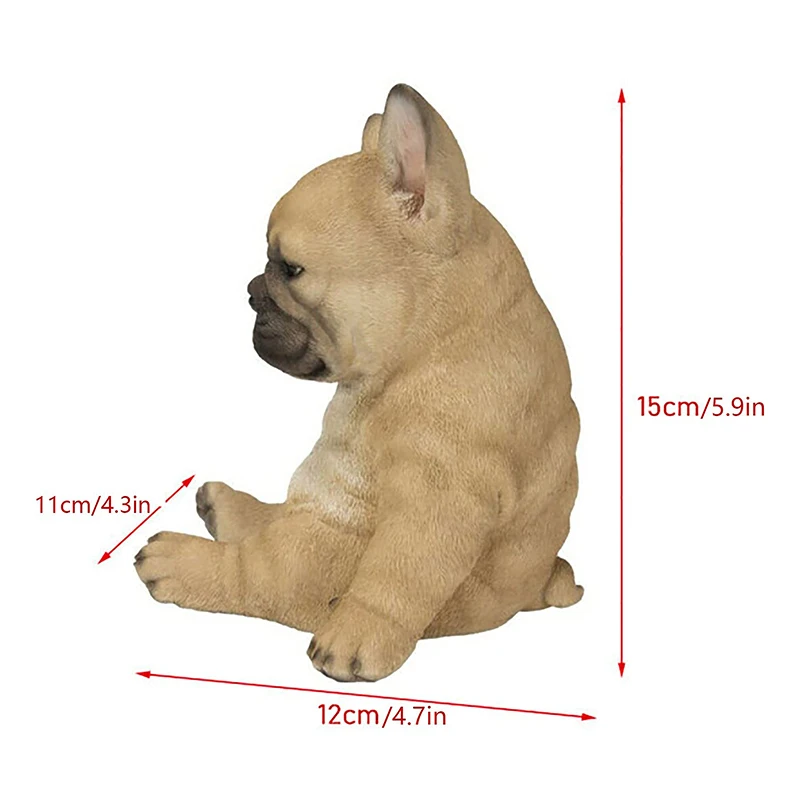 Sitting Dog Home Decoration Sleepy Bulldog Dog Statue Ornament -1 piece