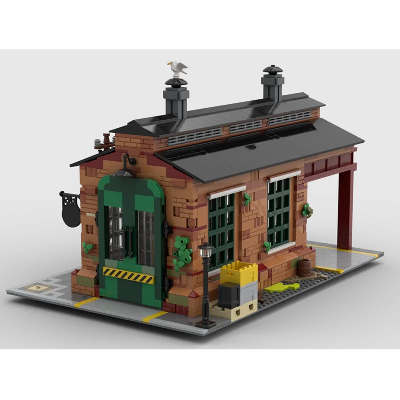 Moc Bouwstenen Modulair De Oude Goederen Schuur Hoek Modulair Model Technologie Blokken Kerst DIY Speelgoed Bouwgeschenken