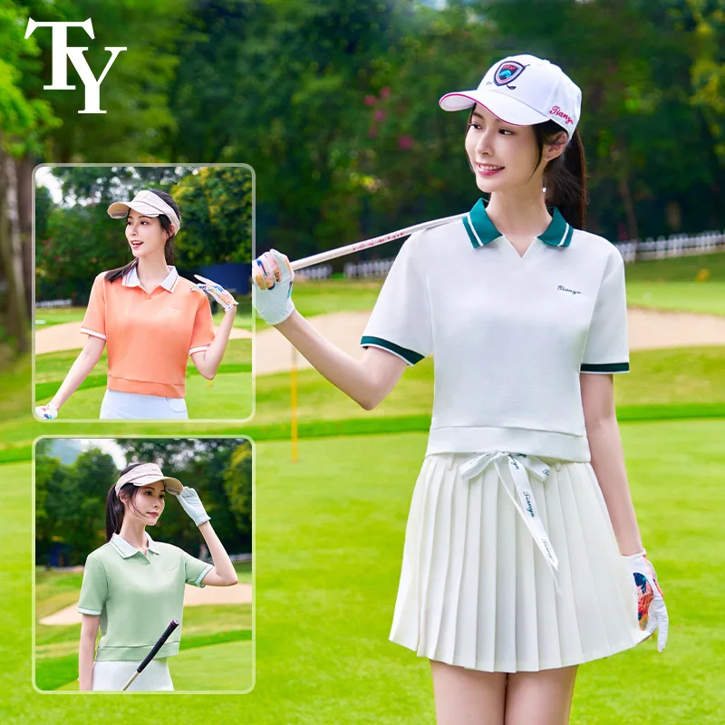 polo-da-golf-da-donna-ty-maglietta-sportiva-estiva-traspirante-in-misto-cotone-con-colletto-a-contrasto