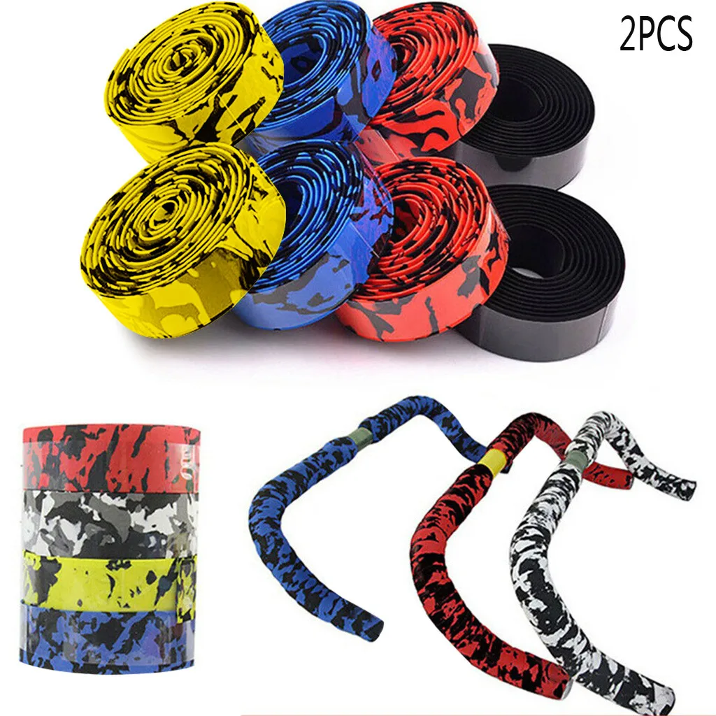 

1/2pcs Bicycle Handlebar Tape Camouflage Cycling Road Bike Handle Belt Bar Wrap Anti-Vibration Non-Slip Tape For Bike Handlebar