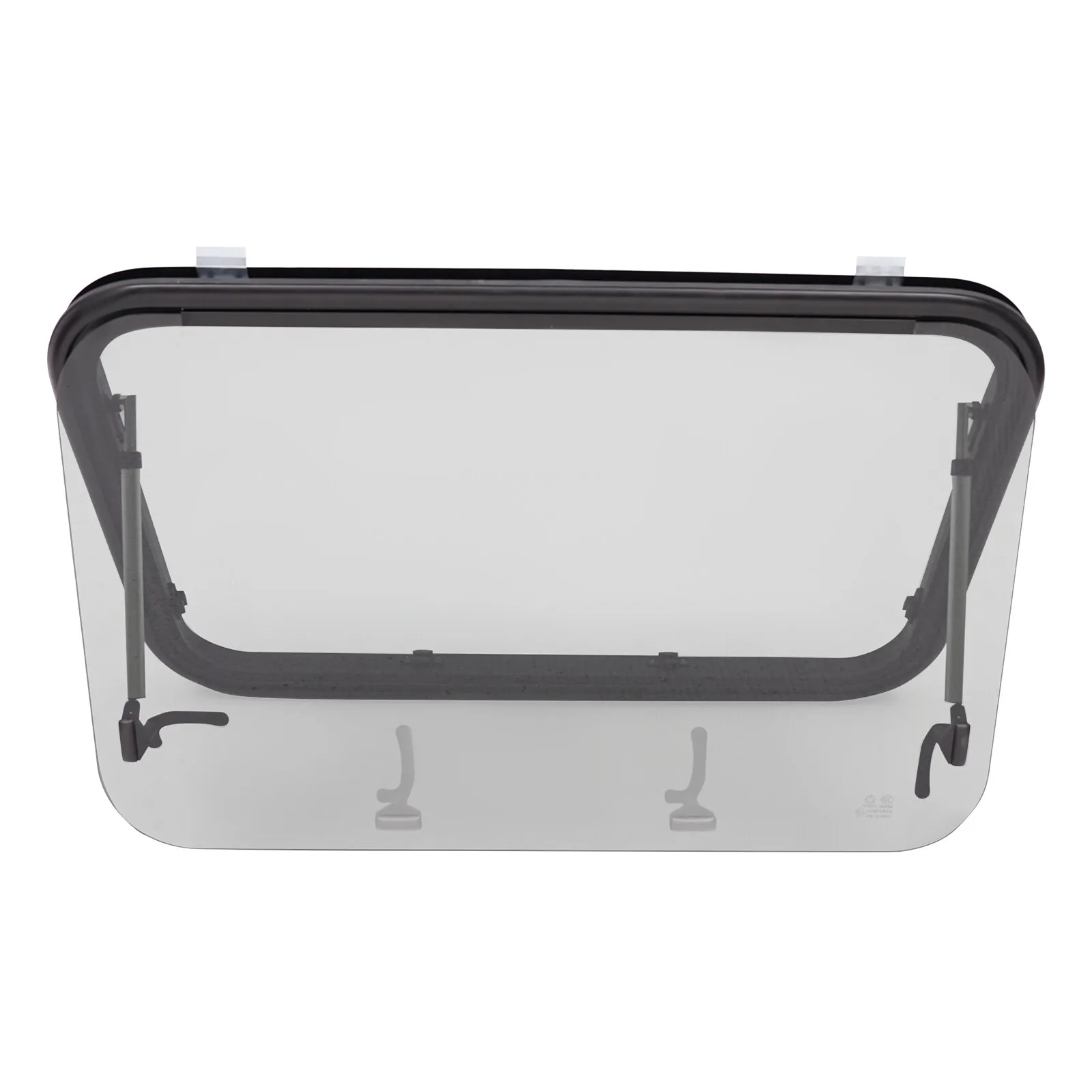 نافذة دفع RV مقاس 90 × 55 سم مع شاشة من الزجاج المقسى ومقبض قابل للقفل للتهوية والخصوصية لتحويل شاحنة مقطورة التخييم #4