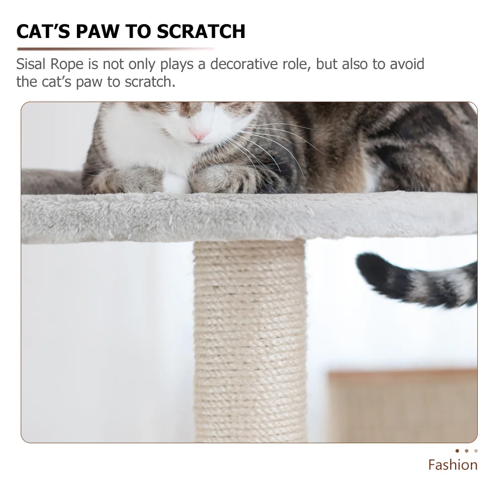 

1 Roll Sisal Rope Cat Tree Scratching Post Replacement Durable Cat Accessory Cuttable DIY Scratch Rope Multi-Function