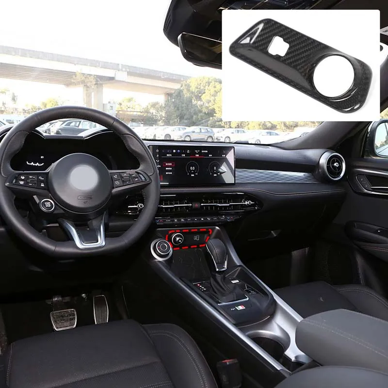 

Real Carbon Fiber For Alfa Romeo Tonale 2022+ Center console Cigarette Lighter Panel Accessories