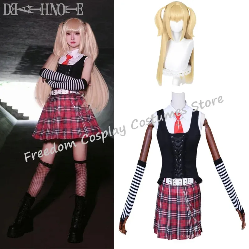 Миса Амане Косплей Дебютное Повседневное Сексуальное Платье Парик Косплей Костюм Субкультура Ожерелье Y2k GothLoli Униформа Хэллоуин Карнавальный Костюм