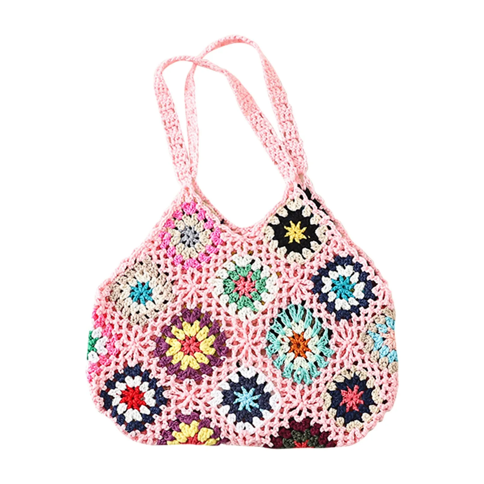 Handmade Crocheted Wool Handheld Wristlet Bag Casual Outing Travel Retro Hollow Bag Mochilas Para Mujer Mochilas Femeninas Y2k