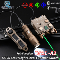 Tactical DBAL Surefir M300 M600 Flashlight DBAL A2 Full-Function Red Green Blue IR Strobe Lamp Dual Control Switch Fit 20MM Rail