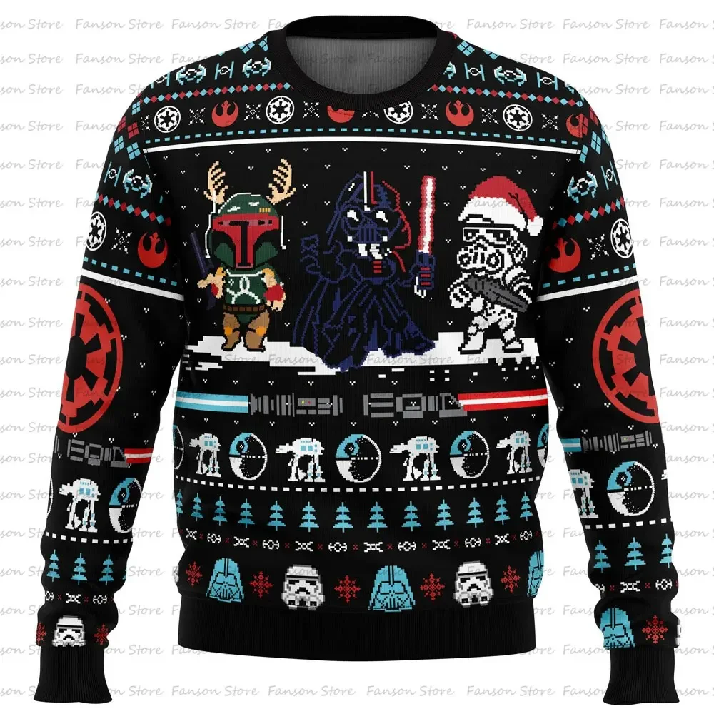 Merry Christmas Ugly Christmas Sweater Cartoon Anime Men's and Women's Hoodies 2025 New Fashion Couple Hoodies Sportswear Hoodie