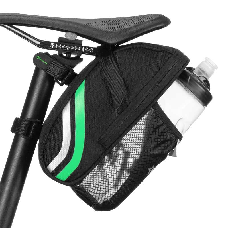 ROCKBROS Bicycle Bag Water Bottle Pocket Waterproof Reflective MTB Road Bike Saddle Bag Cycling Rear Seat Tail Bag Accessories