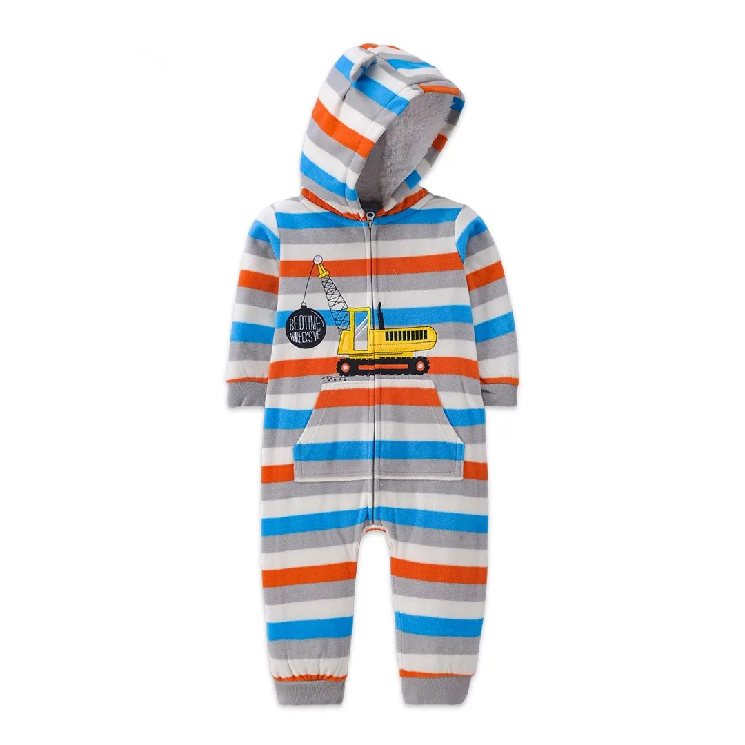 Infant Baby Romper 6-24Months 2024 Autumn Winter Warm Babi Kids Boy Girl Clothes Coral Fleece Hooded Babe Animal Jumpsuit