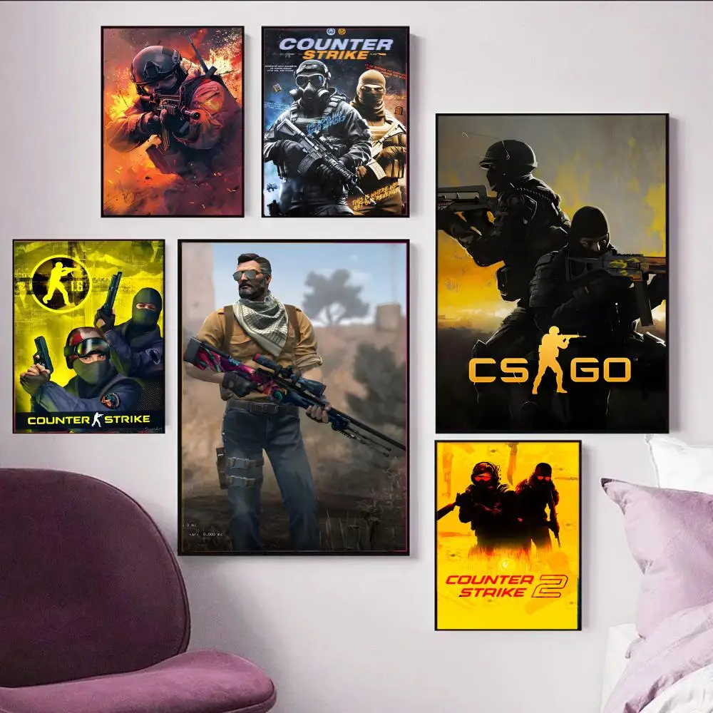 Counter-Strike CS 2 Vintage Poster  Poster Wall art print art suitable for living parlor home decoration gift