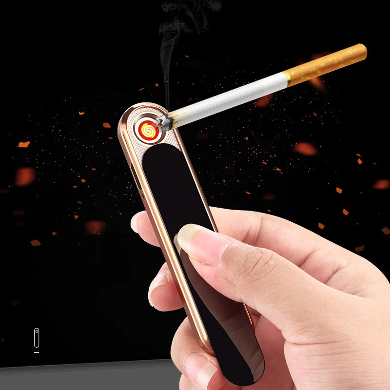 New Ultra-thin Mini Flameless Windproof USB Cigarette Lighter Portable Stylish Silent Women\'s Lighter