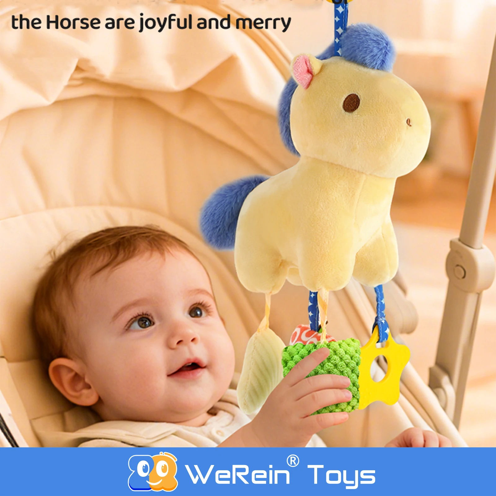 Adorno Colgante para Cuna de Bebé con Forma de Caballo, Regalo de Año Nuevo, Decoración para Cuna de Bebé, Adorno Colgante para Cuna de Bebé para Bebés y Niños Pequeños