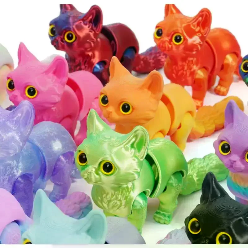 3D Printed Cute Cats Tail Joint Movable Kawaii Kitten Ornament Room Decor Car Decorations Desktop Decorations Gifts To Friends