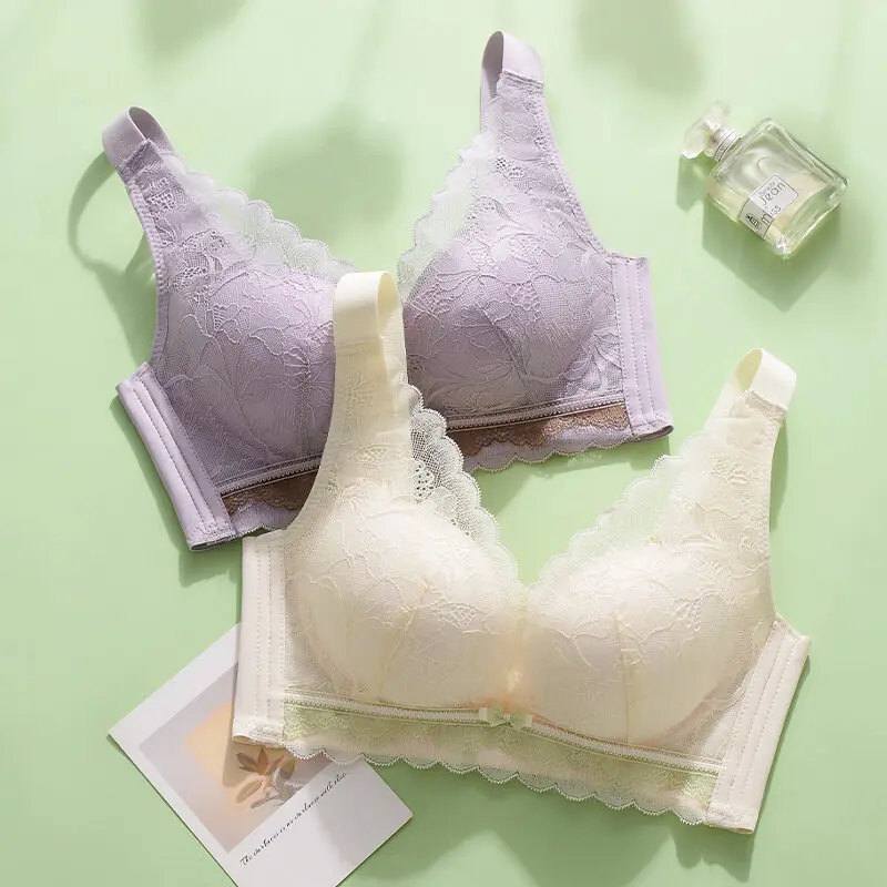 Spring Summer Lace Bra Push UP No-Wire Adjustment Type To Collect The Secondary Breast Underwear