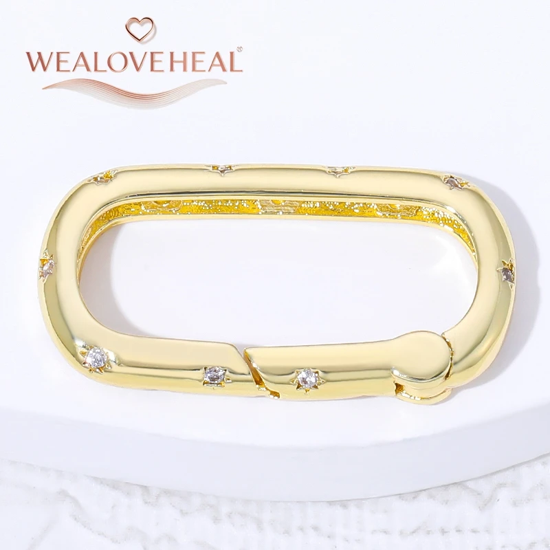 karabinerhaken,18K Vergoldeter Messing-Druckknopfverschluss, Vintage Ovaler Schlangenglied-Verbinder für Schmuckherstellung, DIY Halsketten- und Armbandzubehör – Detail 24