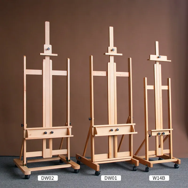 Special Solid Wood for Art Students Foldable Lifting Floor Sketch Easel Oil Painting Easel Advertising Display KT Board Rack