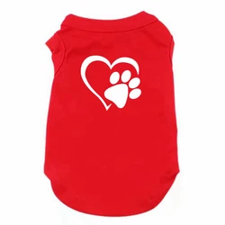 Love pattern Dog Vest Clothes Cotton Summer Puppy York Frenchie French Bulldog Chihuahua Small Medium Breeds Singlet