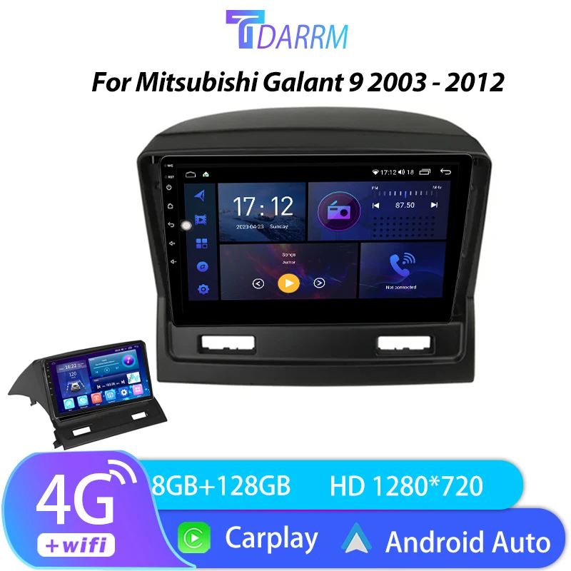 

9'' Android Auto Carplay For Mitsubishi Galant 9 2003-2012 GPS Navigation Stereo Multimedia Player 5G Wifi Screen No 2din DSP BT