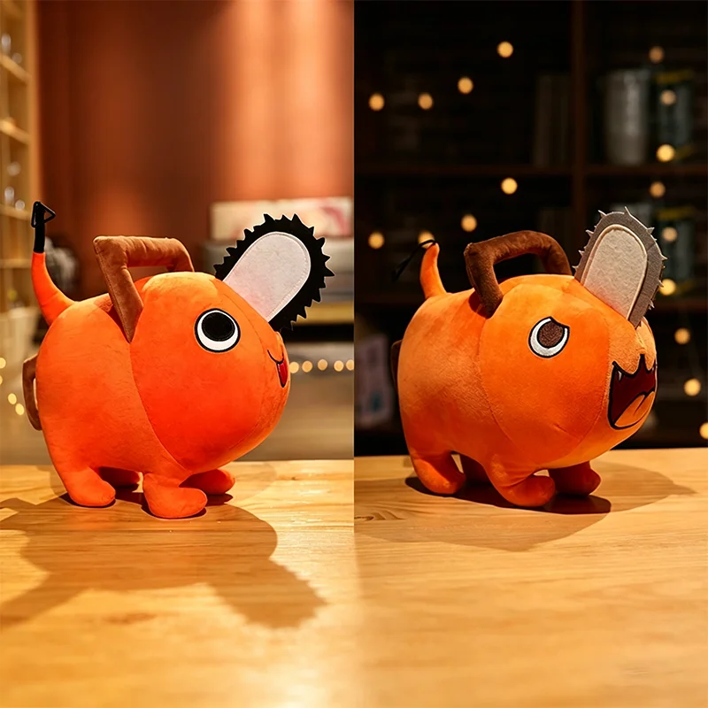 About 25Cm Anime Chainsaw Man Pochita Orange Pp Cotton Filling Plush Doll Comfort Toy Sleep Companionship Bed Decoration Gift