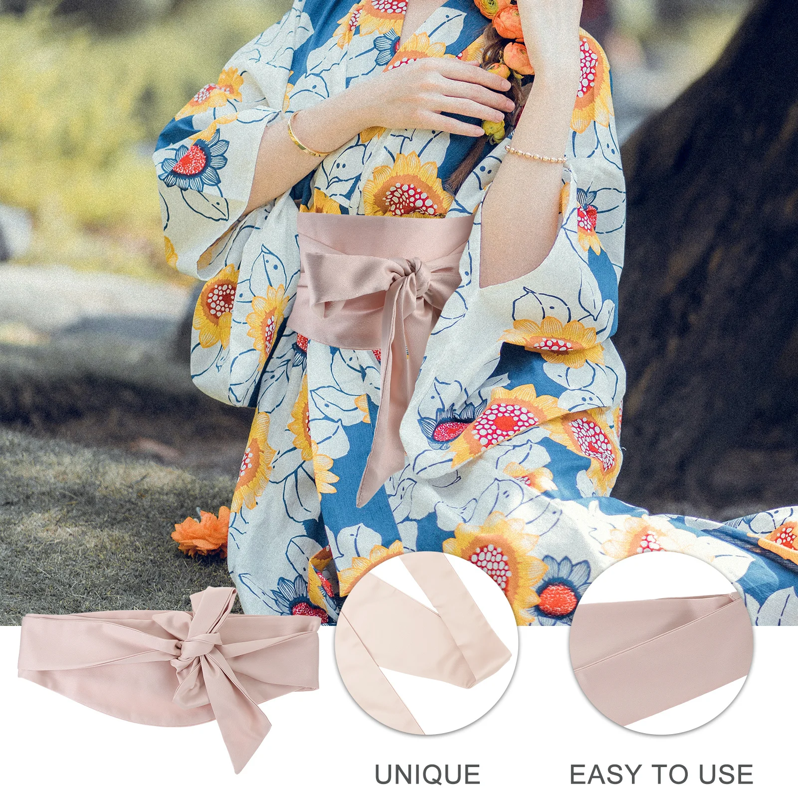 Embroidery Waist Belt Japanese Style Vintage Wide Fabric Belt For Women Wedding Party Prom Dancing Costume Outfit Accessory