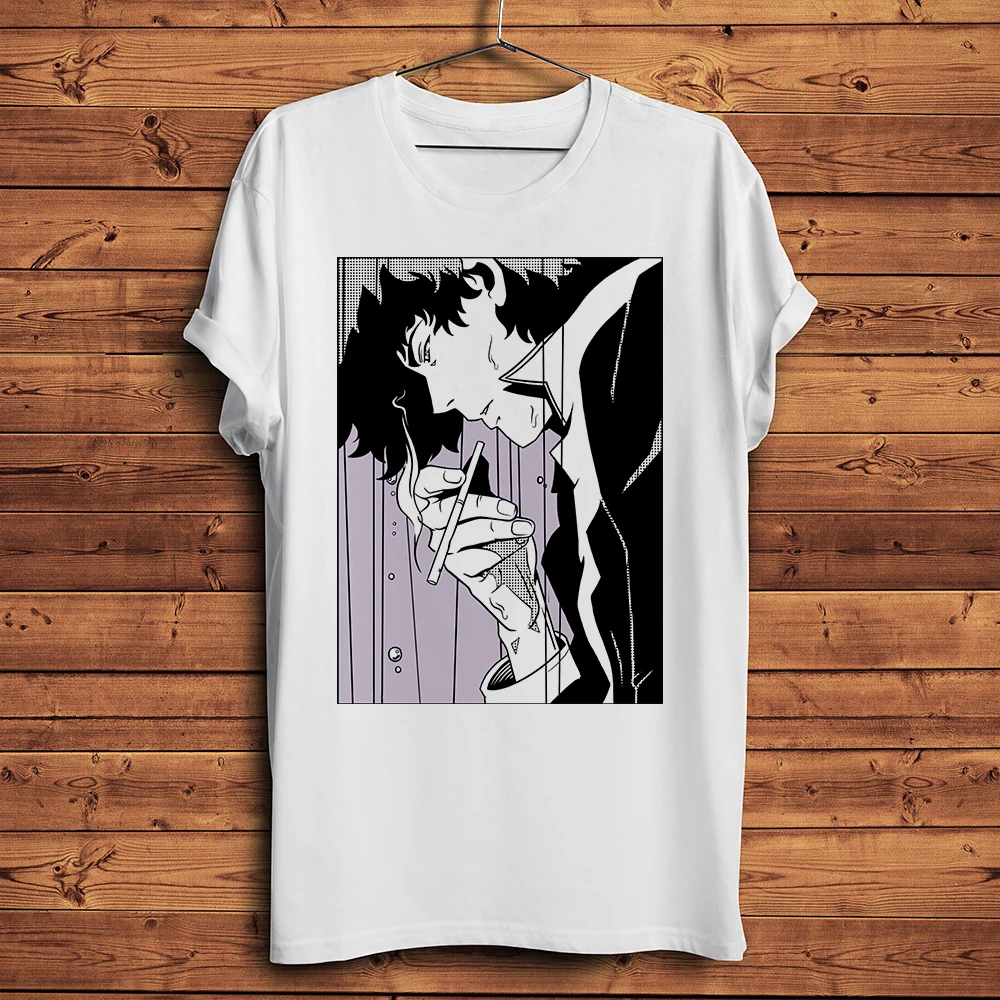 Cowboy hunter Bebops Spike Spiegel Funny anime vintage Tshirt Homme Men Short T Shirt Unisex manga streetwear breathable Tee