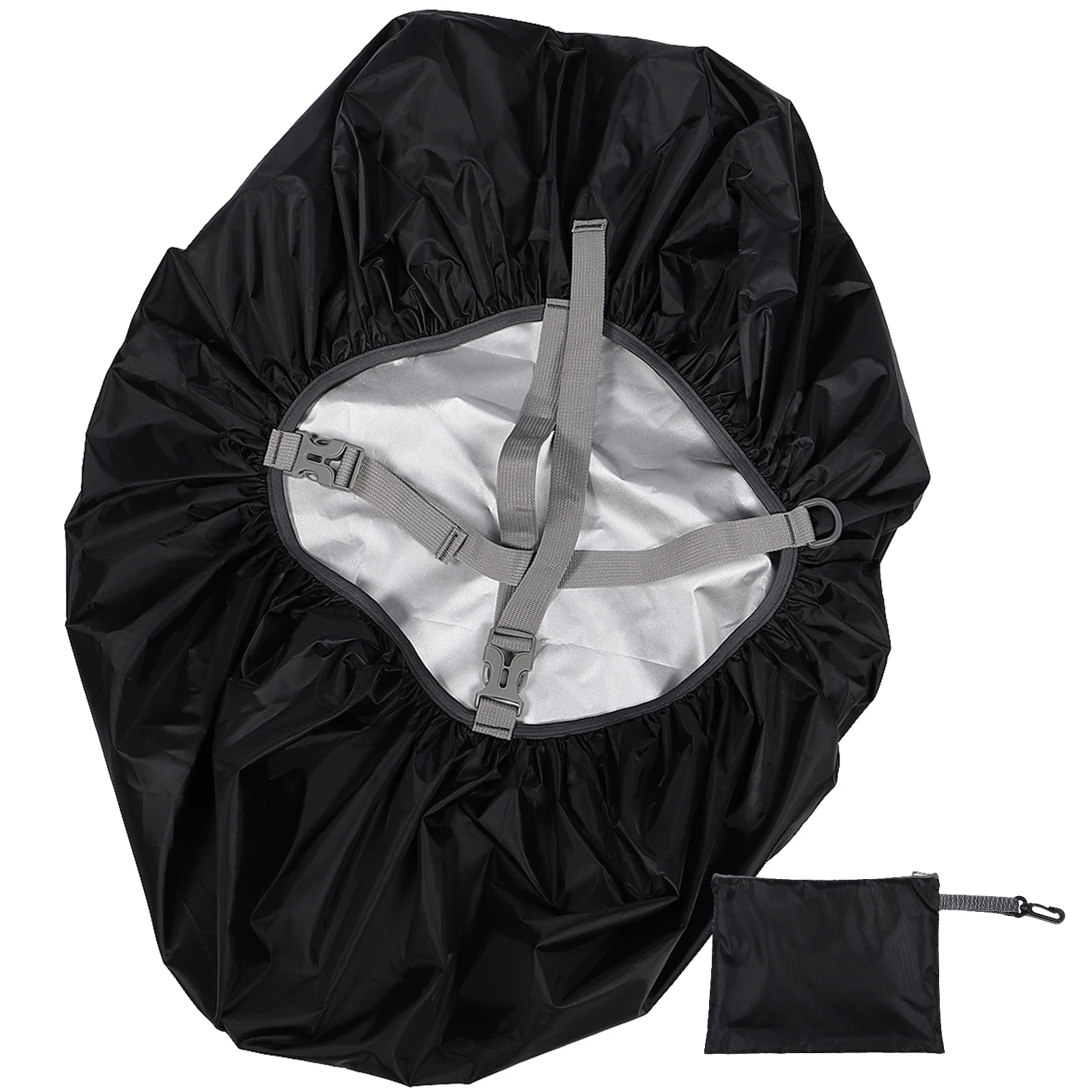 

Backpack Rain Cover 70L Black Double Buckle Foldable Storage Bag Waterproof Hiking Riding Anti Dust Travel Gear