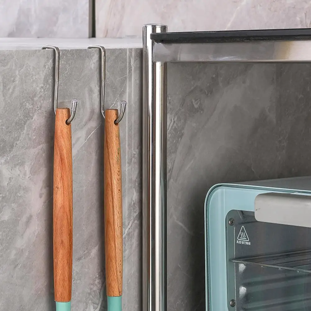 Stainless Steel Door Hook Double Groove Design Hook Stainless Steel Double S-shape Hook for Kitchen Bathroom Cabinet Door Back