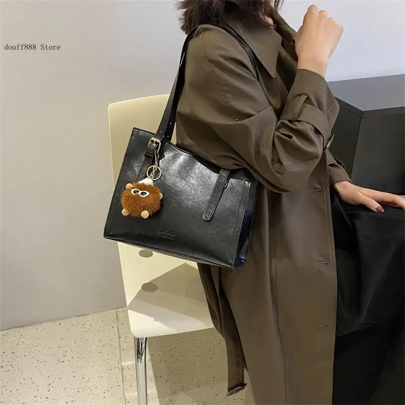 Large Capacity Solid Color Casual Commuting Simple Shoulder Messenger Bag Handbag Women