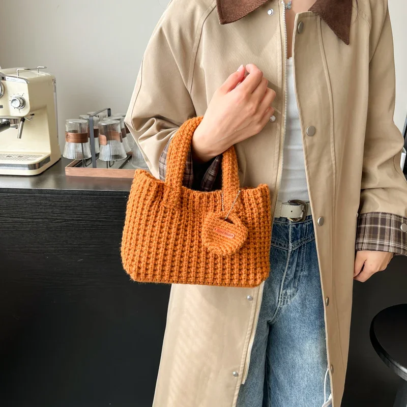 LEFTSIDE Fashion Design woollen Small Shoulder Bag For Women 2024 Winter New Tend Female Hand Bag Tote Bags Handbags and Purses