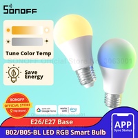 SONOFF B02-BL-A60/B05-BL-A60 WiFi Smart LED Bulb E26 E27 Dimmable RGB Lamp Bulbs 9W 220V-240V Smart Home via eWeLink APP Control