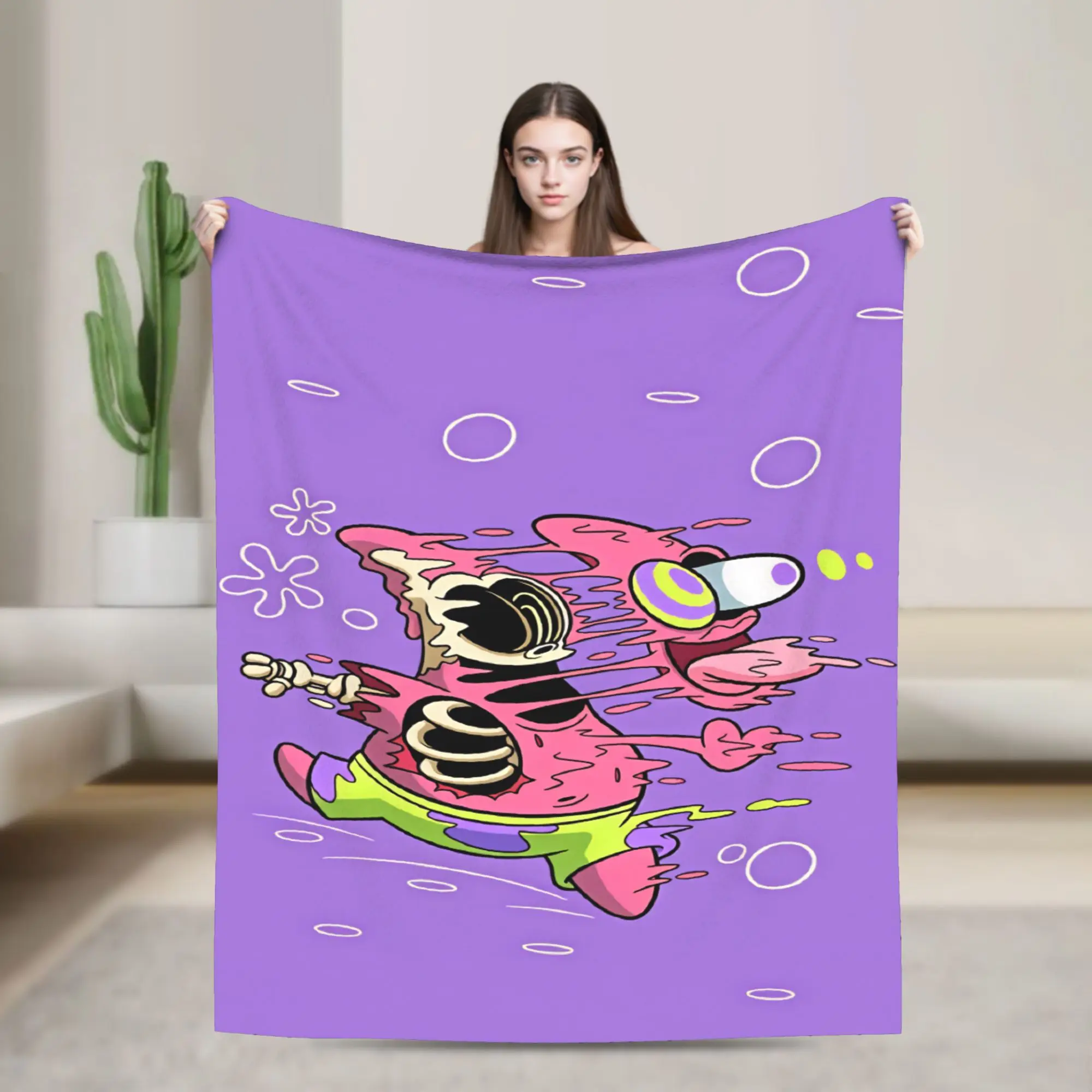 SpongeBobs Plankton  Plush Blanket Children  Flannel Bedding Throws For Outdoor Warm Soft Customized Quality Bedspread Gift